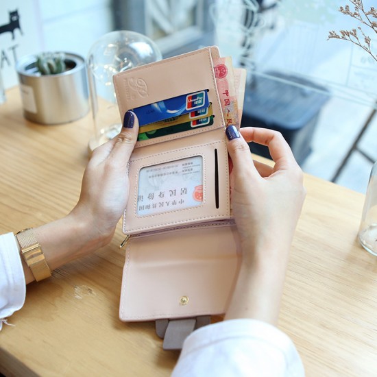 Prettyzys' Korean-style short women's wallet, a cute, fresh, and simple wallet with a stylish personality.
