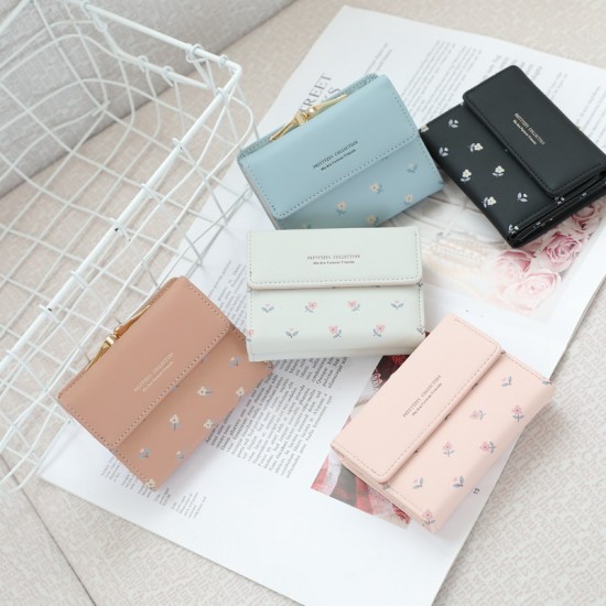 New Women's Short Wallet, Small Fresh Korean-Style Cute Multifunctional Small Wallet