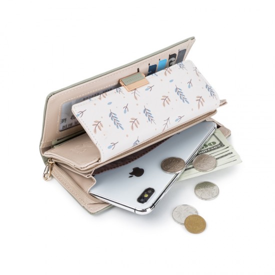 New Women's Long Wallet, Small Fresh Colorblock Floral Print, Large-Capacity Student Wallet New Women's Long Wallet, Small Fresh Colorblock Floral Print, Large-Capacity Student Wallet