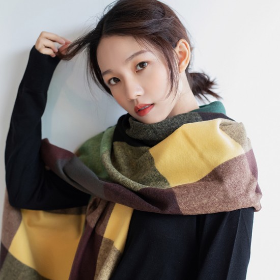 2025 new women's scarves, thickened, warm, imitation cashmere plaid scarves, winter shawls, stylish scarves.