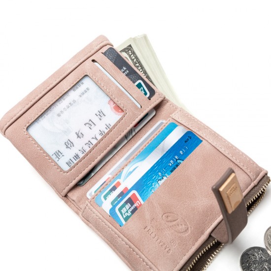 New cross-border retro casual drawstring women's wallet, leaf PU wallet, short female wallet, student coin purse New cross-border retro casual drawstring women's wallet, leaf PU wallet, short female wallet, student coin purse