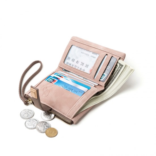 New cross-border retro casual drawstring women's wallet, leaf PU wallet, short female wallet, student coin purse New cross-border retro casual drawstring women's wallet, leaf PU wallet, short female wallet, student coin purse