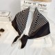 Striped imitation silk scarf for women, 2025 spring and summer new sweet silk scarf, fashionable printed decorative square scarf, factory direct.