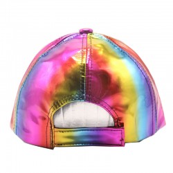 Colorful patent leather curved brim baseball cap, trendy preppy style, hip-hop, street dance, skateboarding, baseball cap