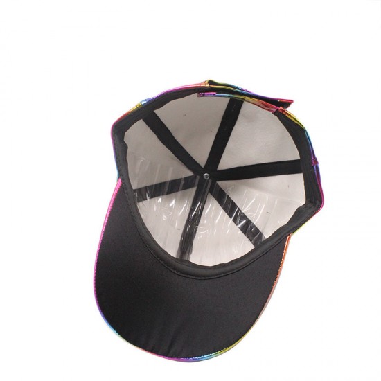 Colorful patent leather curved brim baseball cap, trendy preppy style, hip-hop, street dance, skateboarding, baseball cap