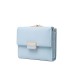 Prettyzys' popular Korean-style short, tri-folded women's wallet, a fresh, PU, ​​plaid, and zippered student wallet.