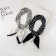 Korean Dongdaemun striped silk scarves, women's headbands, sweet chiffon square scarves, professional small scarves.
