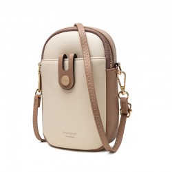 Pruti's new Korean-style cross-border cell phone bag, PU women's shoulder bag, fresh, candy-colored zippered simple bag.