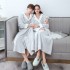 Autumn/Winter Lightweight Double-Layer Thickened Flannel Nightgown for Men, Extra-Long Large Jacquard Composite Couple's Bathrobe for Women