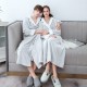 Autumn/Winter Lightweight Double-Layer Thickened Flannel Nightgown for Men, Extra-Long Large Jacquard Composite Couple's Bathrobe for Women
