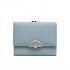Pureti Women's Short Wallet, Korean New Fresh Print Tri-Fold Iron Clip, Multi-Function Coin Purse