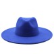 Cross-border AliExpress Amazon men's and women's couple's flat-brimmed hat, autumn and winter woolen hat, jazz gentleman hat