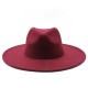 Cross-border AliExpress Amazon men's and women's couple's flat-brimmed hat, autumn and winter woolen hat, jazz gentleman hat