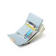 Pureti Women's Short Wallet, Korean New Fresh Print Tri-Fold Iron Clip, Multi-Function Coin Purse