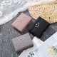 Pureti Women's Short Wallet, Korean New Fresh Print Tri-Fold Iron Clip, Multi-Function Coin Purse