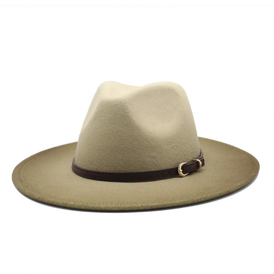 Cross-border European and American British-style woolen jazz hat for men and women, new spray-painted gradient-colored wide-brimmed hat for autumn/winter fashion Cross-border European and American British-style woolen jazz hat for men and women, new spray-painted gradient-colored wide-brimmed hat for autumn/winter fashion