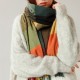 2025 fashionable women's scarf, striped plaid shawl, elegant, ladylike style, autumn and winter warm scarf for women, upscale look.