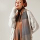 2025 fashionable women's scarf, striped plaid shawl, elegant, ladylike style, autumn and winter warm scarf for women, upscale look.