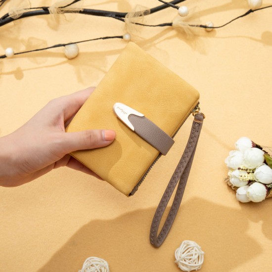 Korean style new women's wallet, retro casual buckle wallet, women's short wallet, coin purse Korean style new women's wallet, retro casual buckle wallet, women's short wallet, coin purse