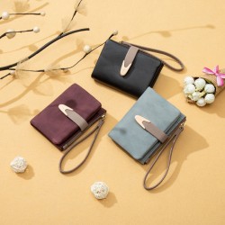Korean style new women's wallet, retro casual buckle wallet, women's short wallet, coin purse