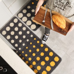 Luxury, light-weight entryway mats with a faux wool coffee table mat and bedside rug.