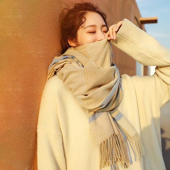2025 new faux cashmere scarves. Winter shawls and scarves for women, thickened and warm, with tassels.