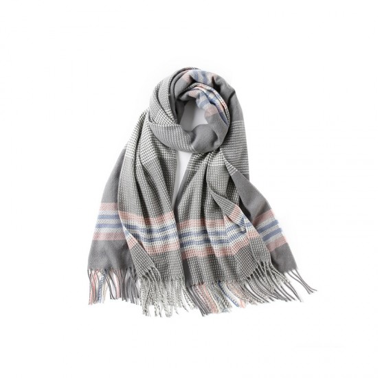2025 new faux cashmere scarves. Winter shawls and scarves for women, thickened and warm, with tassels.