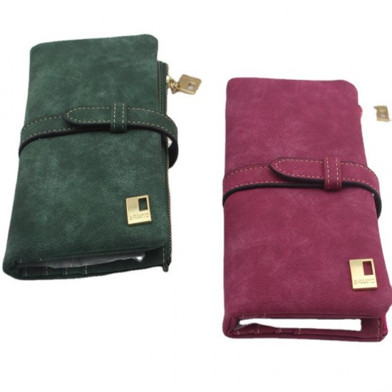 Factory Wholesale Women's Long Wallet with Japanese and Korean Style Drawstring Frosted Wallet