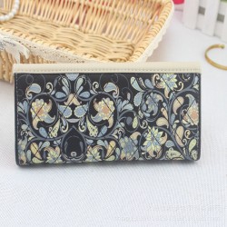 Cross-Border European and American Popular Women's Long Wallet with Retro Print and Fashionable Wallet, Clutch, and Coin Purse