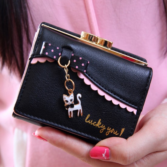 AliExpress Popular Women's Wallet with Short Bow Kitten Pendant Student Wallet, Taobao Hot Seller AliExpress Popular Women's Wallet with Short Bow Kitten Pendant Student Wallet, Taobao Hot Seller