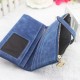 Popular Japanese-Korean Style Women's Long Wallet, Contrast Color Frosted Drawstring Wholesale Multi-Card Wallets