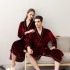 Thick, warm, loose flannel nightgown for men, simple, loose, plus-size, long coral fleece bathrobe for women, autumn and winter.
