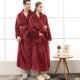 2021 Spliced ​​Flannel Couple's Nightgown for Men and Women Extra Long Thickened Large Size Bathrobe for Autumn and Winter