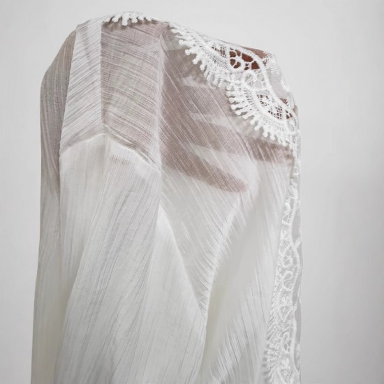 2025 new white lace hollow sunscreen shirt for women: thin, breathable summer petite shirt and jacket wholesale.