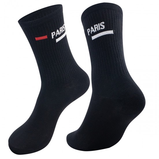 Sports socks, mid-calf, towel-soled, small hooks, fitness running socks, unisex, trendy, sweat-wicking cotton socks, breathable and deodorizing