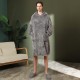 Autumn/Winter Plus Size Flannel Couple's Nightgown, Women's Winter Extra-Long Coral Fleece Bathrobe, Men's European Size Loungewear