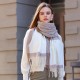 Contrast color tassel scarf, 2025 new plaid warm Korean autumn and winter elegant shawl, faux cashmere couple's scarf
