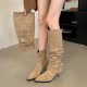 Women's suede pointed-toe pleated boots (Autumn/Winter 2025 new style, detachable, reversible, stiletto boots) Women's suede pointed-toe pleated boots (Autumn/Winter 2025 new style, detachable, reversible, stiletto boots)