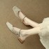 Stretchy slimming boots, thick-soled, height-enhancing boots for petite women, above-the-knee boots with a slimming, high-top biker boots