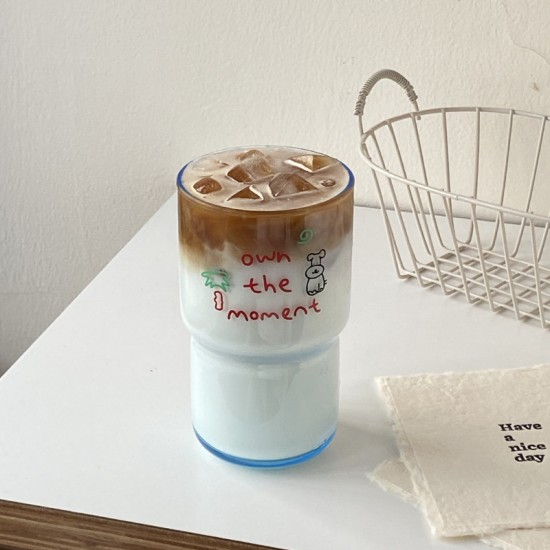 Niche and simple Instagram cartoon koala penguin glass, heat-resistant juice cup, coffee cup, 280ml couple sized.