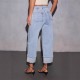 2025 New Stretch Trousers: Washed High-Waisted Jeans: Fashionable, Casual, and Versatile Wide-Leg Jeans for Women