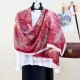 Cross-border Individually Designed Feather Print Cotton and Linen Long Scarf, Retro, Artistic, Elegant, High-value Scarf for Women