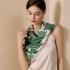 2025 Spring new imitation silk scarf for women, floral print decorative scarf, Korean style large square scarf, bag, silk scarf wholesale
