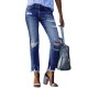 Factory direct sales: 2025 new washed ripped tassel women's jeans, European and American slim-fit stretch skinny jeans, wholesale Factory direct sales: 2025 new washed ripped tassel women's jeans, European and American slim-fit stretch skinny jeans, wholesale