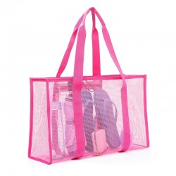 Amazon mesh single-shoulder tote bag, men's and women's beach bag, toiletry and swimwear storage bag
