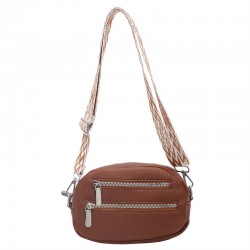 New Korean-style cross-border women's cell phone chest bag, simple PU crossbody bag, fashionable and stylish zippered women's small round shoulder bag