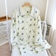 Women's padded pajamas, pure cotton gauze three-piece set, summer short-sleeved shorts and long pants, thin home clothes, soft set Women's padded pajamas, pure cotton gauze three-piece set, summer short-sleeved shorts and long pants, thin home clothes, soft set