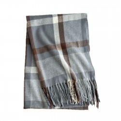 Contrast plaid scarves, women's winter atmospheric thickened warm faux cashmere shawls, Korean-style versatile 2025 new wholesale