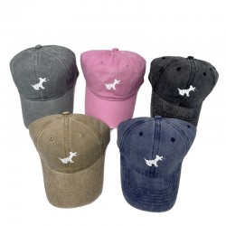 Wholesale Korean 2025 new style washed retro puppy embroidered baseball cap for women with large heads, small flattering cap