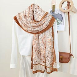 Versatile, simple and elegant, artistic geometric circle print scarf, women's casual wear Casual contrasting color travel shawls